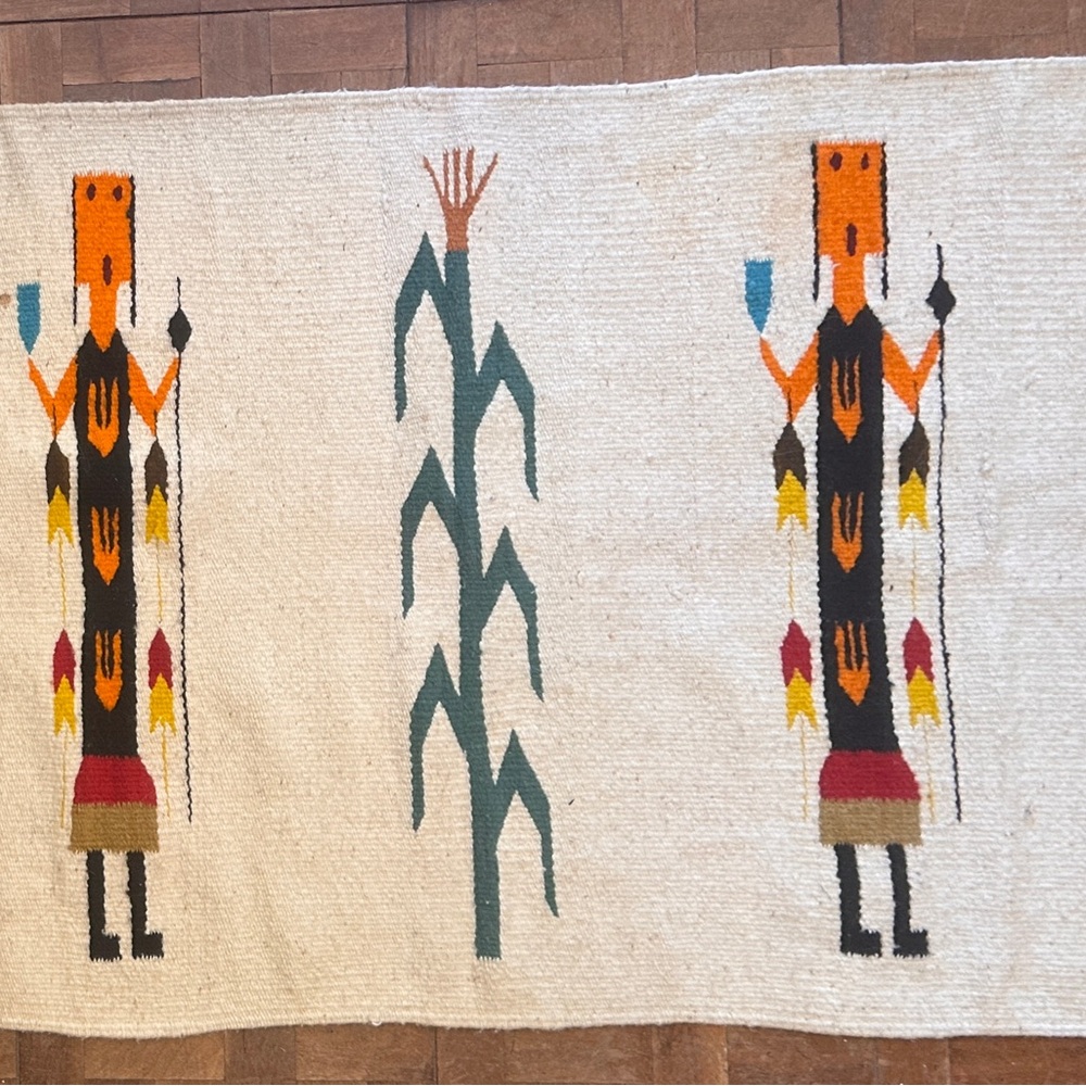 Hand woven Native American Yei pictorial weaving / rug